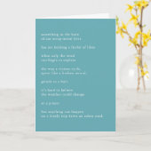 Blauwgroen Eenvoudig gedicht Kaart (Gele Bloem)