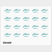 Blauwgroen Eenvoudige Deco Chic Dank u Stickers (Vel)