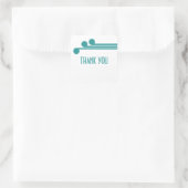 Blauwgroen Eenvoudige Deco Chic Dank u Stickers (Tas)