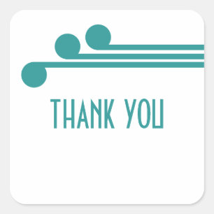 Blauwgroen Eenvoudige Deco Chic Dank u Stickers