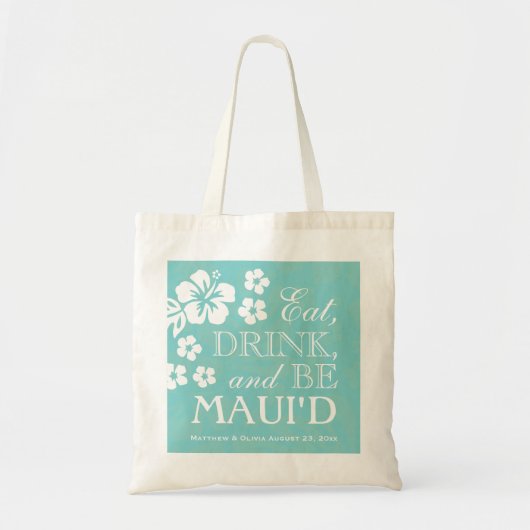 Blauwgroen eet, Drink en BE Maui'd Canvas tas (Voorkant)