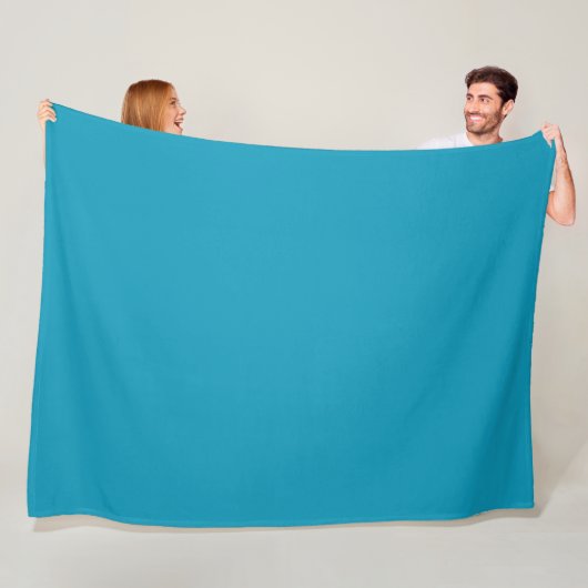 Blauwgroen (effen kleur) fleece deken (In situ)