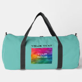 Blauwgroen effen kleur fototekst aangepaste Sjablo Plunjezak (Voorkant)