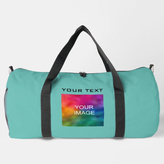 Blauwgroen effen kleur fototekst aangepaste Sjablo Plunjezak (Achterkant)