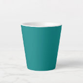 Blauwgroen effen kleur | Klassiek | Elegant Latte Mok (Voorkant)
