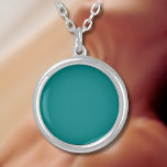Blauwgroen effen kleur | Klassiek | Elegant Zilver Vergulden Ketting<br><div class="desc">Blauwgroen effen kleur | Klassiek | Elegant | Trendy | Stijlvol | Cadeau</div>