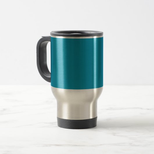 Blauwgroen (effen kleur) reisbeker (Voorkant links)