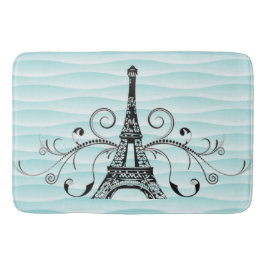 Blauwgroen Eiffel Towel Flourish Bath Mat