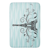 Blauwgroen Eiffel Towel Flourish Bath Mat (Voorkant Verticaal)