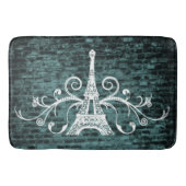 Blauwgroen Eiffel Towel Grunge Bath Mat (Voorkant)