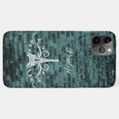 Blauwgroen Eiffel Tower Grunge Hoesje-Mate iPhone  Case-Mate iPhone Case (Achterkant (horizontaal))