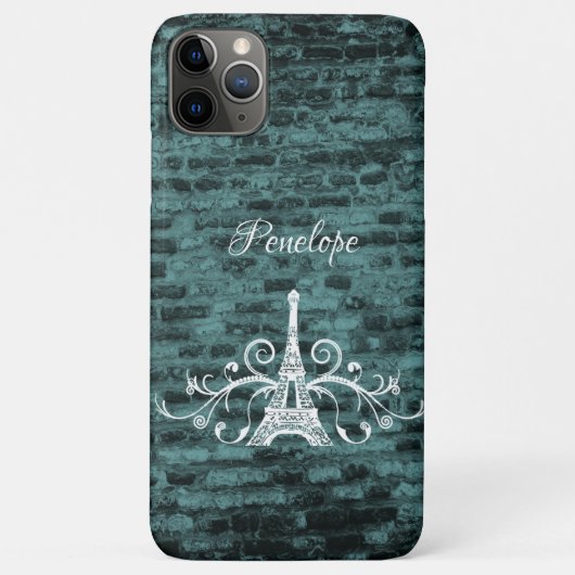 Blauwgroen Eiffel Tower Grunge Hoesje-Mate iPhone  Case-Mate iPhone Case (Achterkant)