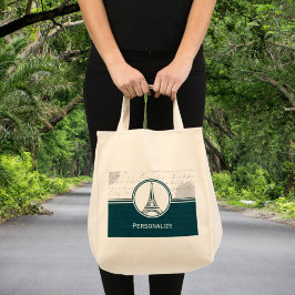 Blauwgroen Eiffeltoren Tote Bag