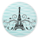 Blauwgroen Eiffeltoren Vlaanderen keramische meeuw Keramische Knop (Voorkant)