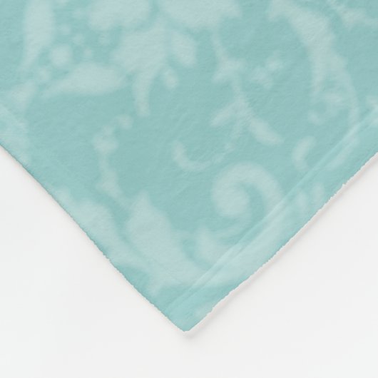 Blauwgroen Elegant Damask - Aangepaste fleece Blan (Hoek)