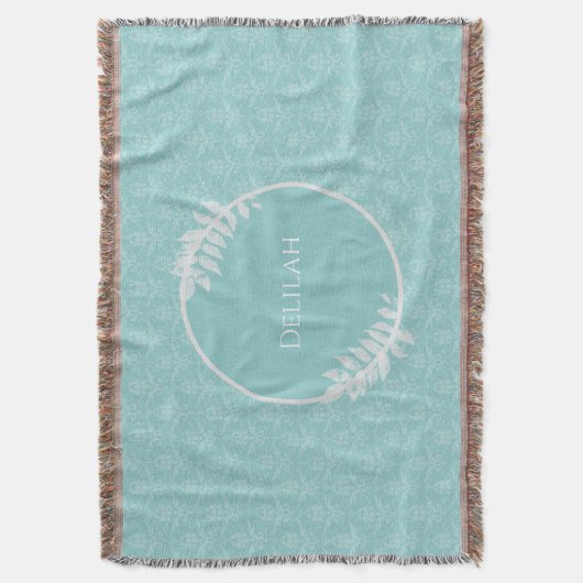 Blauwgroen Elegant Damask - Aangepaste trommel Deken (Voorkant Verticaal)