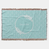Blauwgroen Elegant Damask - Aangepaste trommel Deken (Voorkant)