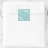 Blauwgroen Elegant Damask Book Sticker (Tas)