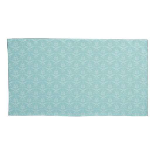 Blauwgroen Elegant Damask Pillow Hoesje Kussensloop (Achterkant-Rechts)