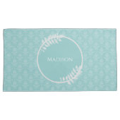 Blauwgroen Elegant Damask Pillow Hoesje Kussensloop (Voorkant-Rechts)