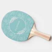 Blauwgroen Elegant Damask Ping Pong Paddle Tafeltennisbatje (Zijkant)