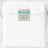 Blauwgroen Elegant Deco Afstuderen Stickers (Tas)