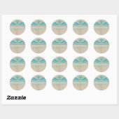 Blauwgroen Elegant Deco Dank u Stickers (Vel)