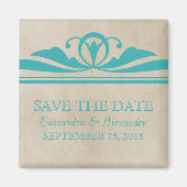 Blauwgroen Elegant Deco sparen de Magnet van de Da (Voorkant)