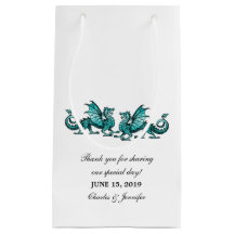 Blauwgroen Elegant Dragons Wedding Gift Bag