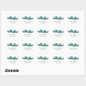 Blauwgroen Elegant Dragons Wedding Stickers (Vel)