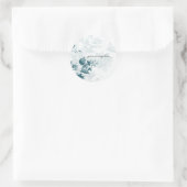 Blauwgroen Elegant Flower Wedding Stickers (Tas)