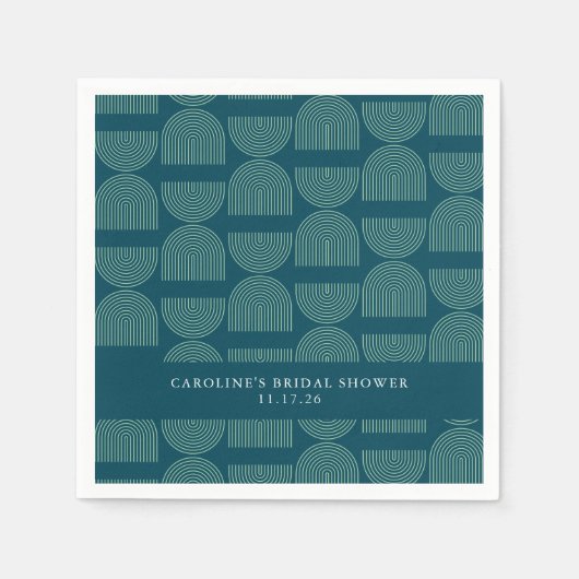 Blauwgroen Elegant medio Arch - aangepast Vrijgeze Servet (Voorkant)