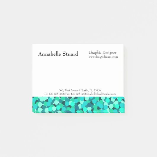 Blauwgroen Elegant Modern Eenvoudig Bedrijf Post-it® Notes (Voorkant)