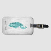 Blauwgroen Elegant Peacock Bagagelabel (Voorkant (horizontaal))