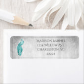 Blauwgroen Elegant peacock-etiket Etiket (Insitu)