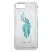 Blauwgroen Elegant Peacock - Gepersonaliseerd Case-Mate iPhone Case (Achterkant)