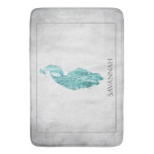 Blauwgroen Elegant Peacock Persoonlijke badmat (Voorkant Verticaal)