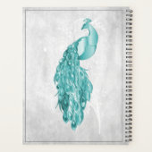 Blauwgroen Elegant Peacock Planner (Achterkant)