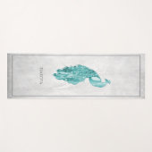 Blauwgroen Elegant Peacock Yoga Mat (Voorkant (horizontaal))