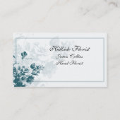 Blauwgroen elegante bloem-Visitekaartjes Visitekaartje (Achterkant)