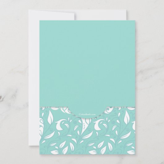 Blauwgroen elegantie uitnodiging (Achterkant)