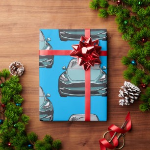 Blauwgroen Elektrische Voertuig SUV Auto Blauwe Ac Cadeaupapier