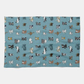 Blauwgroen elementaire huisdieren theedoek (Horizontaal)
