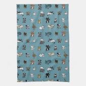 Blauwgroen elementaire huisdieren theedoek (Verticaal)