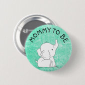 Blauwgroen Elephant Baby shower Pin Ronde Button 5,7 Cm (Voorkant /achterkant)