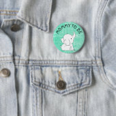 Blauwgroen Elephant Baby shower Pin Ronde Button 5,7 Cm (In situ)