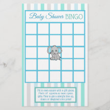 Blauwgroen Elephant Boy baby shower games