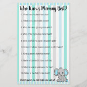 Blauwgroen Elephant Boy baby shower games Flyer (Achterkant)