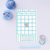 Blauwgroen Elephant Boy baby shower games Flyer (Enkel)