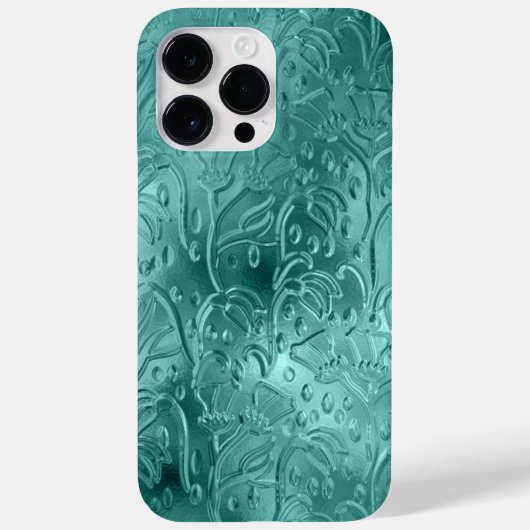 BLAUWGROEN EMBOSSED METALLIC LOOK ORNAMATION Case-Mate iPhone CASE (Achterkant)